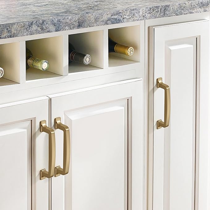 Khtumeware 2 Pack 12 Inch Cabinet Handles Brushed Brass Pulls & Drawer Handles for Cupboards