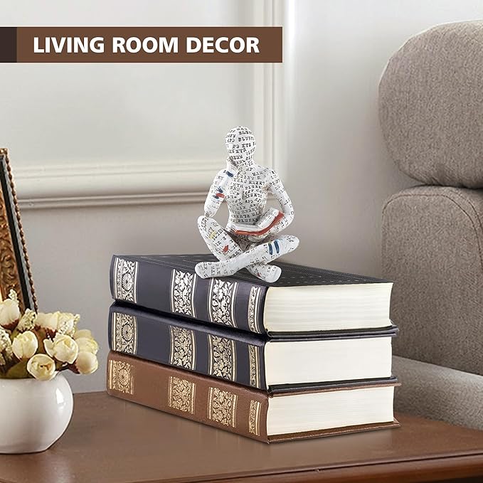 GRAPMKTG Home Decor Pulp Reading Women Thinker Statue Aesthetic Sculpture Room Decor Modern Abstract Decoration on Shelf Table Desk for Living Room Office Bedroom F