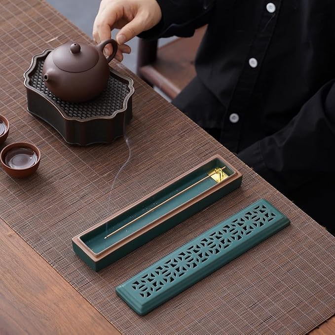 CEREMONY Incense Holder for Sticks，Ceramic Insence-Stick Holder Ash Catcher，Incense Holder Timkburner for Meditation Yoga Spa Room Decor