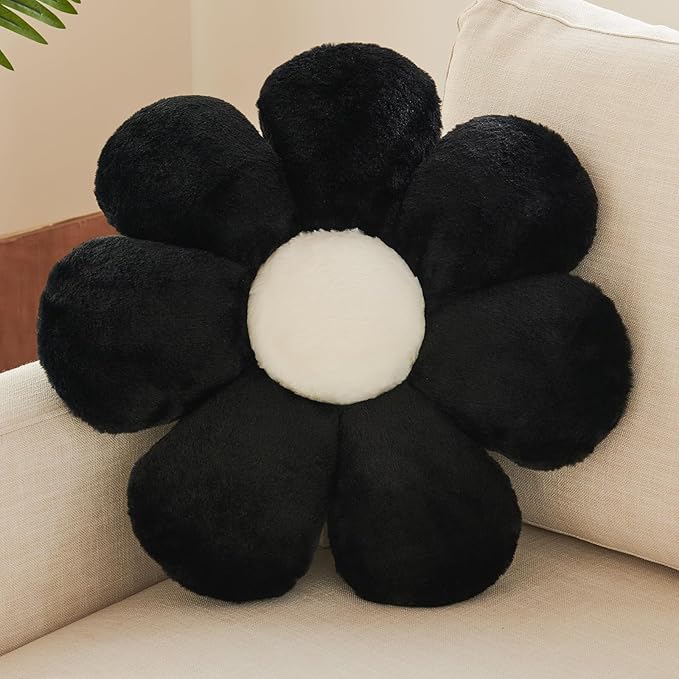 Xuyier Flower Pillow, Decorative Throw Pillow, 19.6“ Cute Daisy Pillow, Aesthetic Fun Decor Pillows for Bed, Flower Shaped Accent Cozy Pillow for Couch
