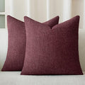 a moment Wine Red Chenille Throw Pillow Covers 20x20 Inch Pack of 2 Modern Decorative Throw Pillow Covers Farmhouse Cross Covers Home Decor for Sofa Bedroom Living Room