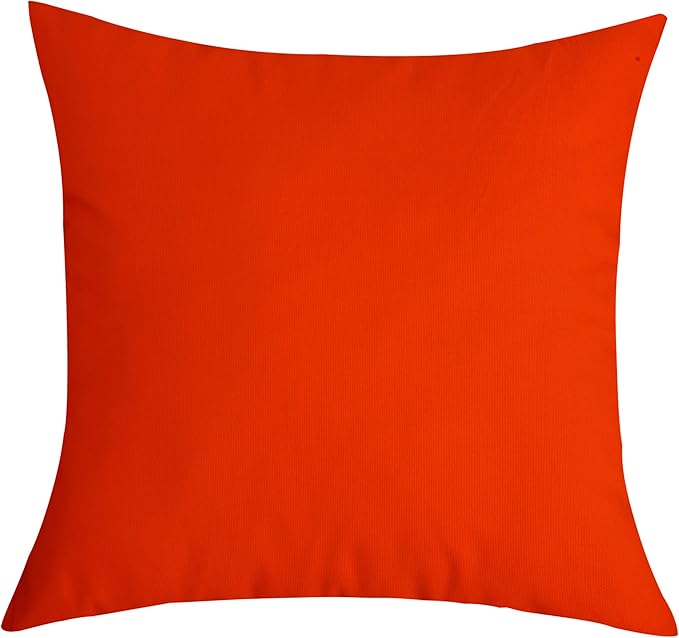 TangDepot Handmade Decorative Solid 100% Cotton Canvas Throw Pillow Covers/Pillow Shams, (28" x28" , Red Orange, 1 Count (Pack of 1))