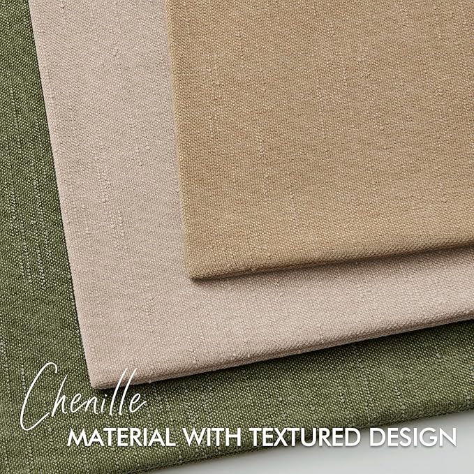 Woaboy Set of 2 Textured Throw Pillow Covers Decorative Soft Accent Square Chenille Pillowcases Neutral Farmhouse Cushions Modern Home Decor for Couch Sofa Bedroom Living Room 20x20 Inch, Beige