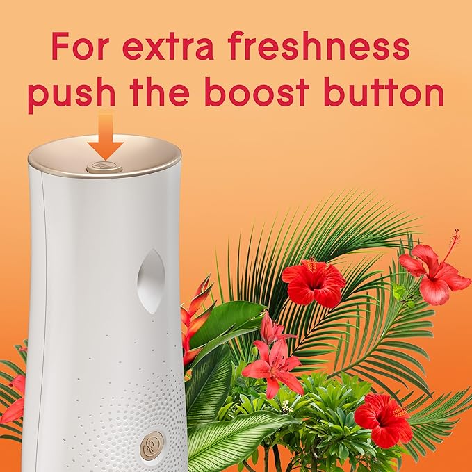 Glade Automatic Spray Refill and Holder Kit, Air Freshener for Home and Bathroom, Hawaiian Breeze, 6.2 Oz, 2 Count