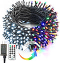 Brizled Color Changing Tree Lights, 115ft 300 LED Christmas String Lights with Remote, 11 Modes Cool White & Multicolor Christmas Lights Connectable Xmas Lights Green Wire for Xmas Home