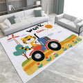 Area Rug for Living Room 3x5 ft Cartoon Farm Tiger Tractor 3D Print Decor Carpet, Non Slip Stain Resistant Large Area Rugs, for Bedroom Dining Room Office
