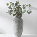 Large Ceramic Rustic Vase, 12.87 inch Tall Vintage Farmhouse Flower Pottery Vase for Home Decor, Living Room Shelf Decor,Enterway, Table Decoration