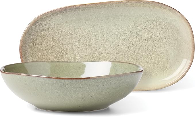Oneida 897206 Organic Shades 2-Piece Serving Set, Green