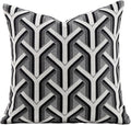 Premium Throw Pillow Covers 20x20 Inches - Artistic Y Pattern Branch Chenille Jacquard Embroidery Decorative Couch Pillow Covers for Living Room Bedroom Sofa Home Décor