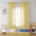 Aiyufeng Yellow Sheer Curtains 2 Panel Sets 96 Inches Long - Transparent Light Weight Soft Yellow Window Treatment Panels for Study Room/Living Room/Guest Room, Per Panel W42 X L96 inches