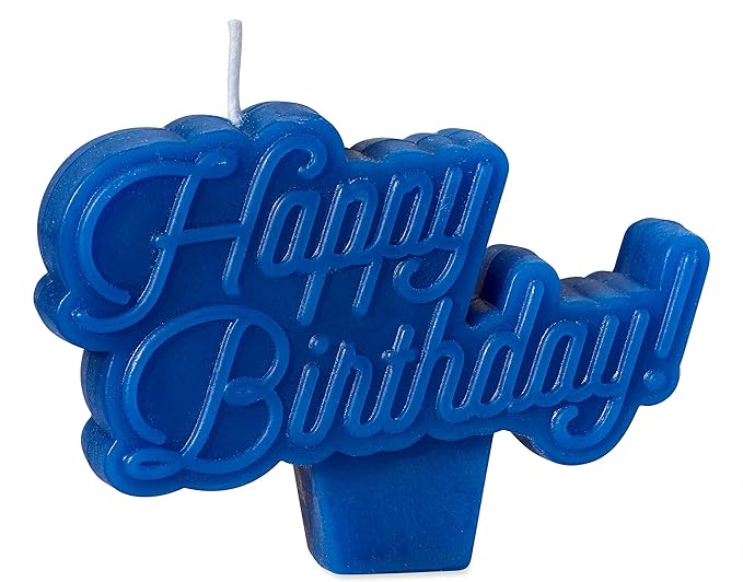 Papyrus Happy Birthday Candle, Blue (1-Count)