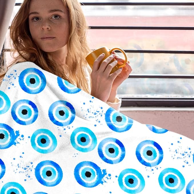 Evil Eye Blanket | Evil Eye Decor Gifts | Magic Evil Eye Plush Throw Blanket for Toddlers Kids | Ultra Soft Cozy Lightweight Blanket for Couch Sofa Room | 60''x80''-Adults/Twin Size