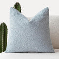 Foindtower Decorative Textured Boucle Throw Pillow Covers Accent Solid Pillow Cases Neutral Soft Cozy Couch Cushion Case for Chair Sofa Bedroom Living Room Home Decor 24 x 24 Inch,Light Blue