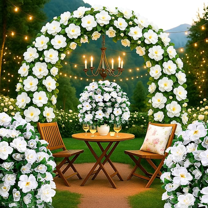 Artificial Boxwood Topiary Ball Trees with Ground Spikes UV Resistant Faux Greenery Shrubs Fake Shrubs for Outdoors, Realistic Faux Plants Bushes for Garden Porch Yard Patio Decor (White)