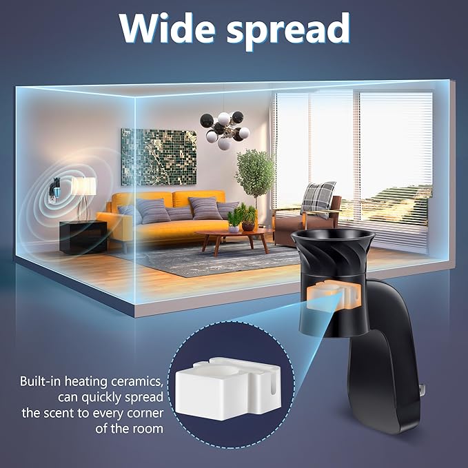 1 Pack Wall Fragrance Plug in Compatible with Bath and Body Works WallFlower Fragrances, ETL Certified, Rotatable, Precise Scent Control Fragrance Diffuser Plug for Home, Office (Black)