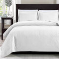 Love's cabin Quilts for Queen Bed White Bedspreads - Soft Bed Summer Lightweight Bedspread Comforter - Modern Style Wave Pattern Coverlet for All Season - 3 Pieces (1 Quilt, 2 Pillow Shams)