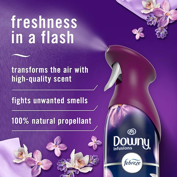 Febreze Air Mist Air Freshener Spray, Odor-Fighting Room Spray, Air Fresheners for Home and Bathroom and Kitchen, Aerosol Can, Downy Calm Scent, 8.8oz, 3 Count