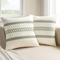 MIULEE Set of 2 Sage Green Boho Decorative Pillow Covers 20x20 Inch Farmhouse Rustic Couch Throw Pillows Modern Summer Cotton Cushion Covers Retro Cute Macrame Woven Home Decor for Bed Sofa Chair