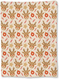 Christmas Reindeer Blanket, Soft Lightweight Flannel Cute Reindeer Faces Throw Blanket for Couch, Bed, Travel & Holiday Decor Gifts, Cozy Warm Fuzzy Festive Blankets for Adults Women Kids 60×50 in