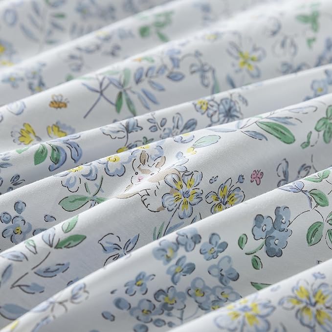 HoneiLife Cotton Duvet Cover Queen - Floral Comforter Cover 3-PC, Soft Flower Bedding Duvet Cover Sets with Zipper Closure & Corner Ties, Wildflower Bedlinen Sets for All Season Use