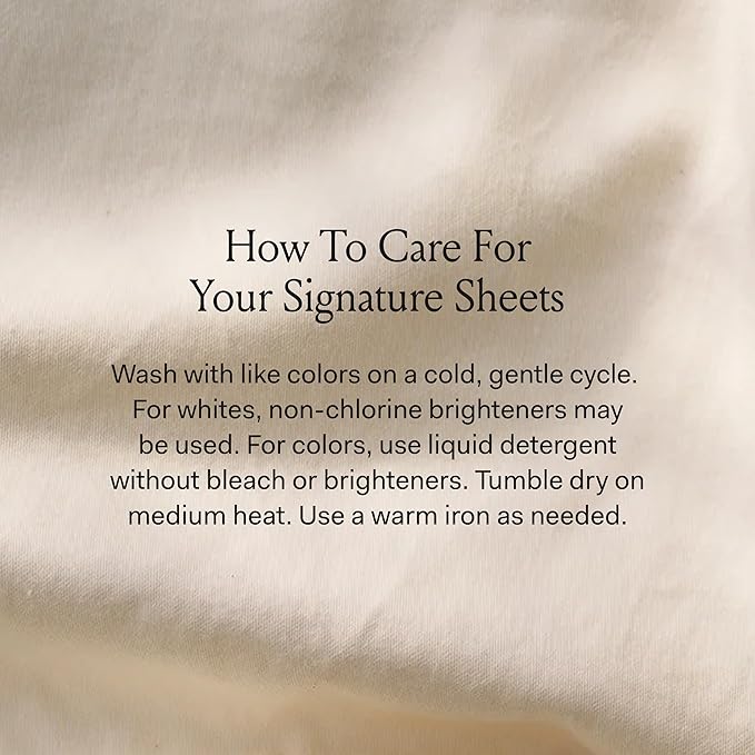 BOLL & BRANCH Signature Hemmed Sheet Set - Full, Shore - Luxury 100% Organic Cotton - Includes 1 Flat, 1 Fitted, 2 Pillowcases - Buttery Soft
