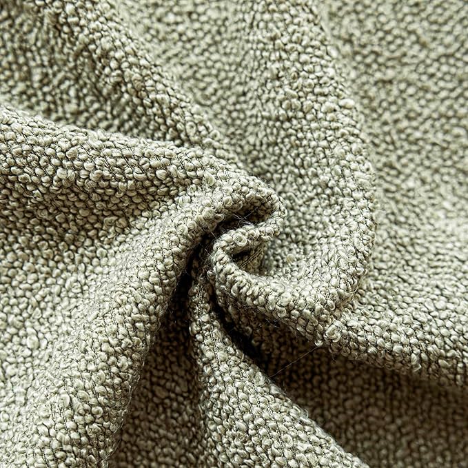 Foindtower Decorative Textured Boucle Throw Pillow Covers Accent Solid Lumbar Pillow Cases Neutral Soft Couch Cushion Case for Chair Sofa Bedroom Living Room Home Decor 12x20 Inch,1PC,Dirty Sage Green