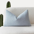 Foindtower Modern Textured Boucle Lumber Throw Pillow Covers Accent Solid Decorative Pillow Cases Cozy Couch Cushion Case for Sofa Bed Living Room Home Decor, 12 x 20 Inch, 1PC, Light Blue