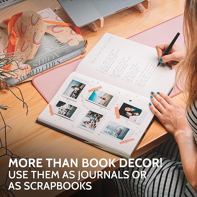 Art Decorative Books for Coffee Table - Designer Faux/Fake Books for Decoration - Enhance Your Coffee Table, Mantle & Bookshelf Decor - Book Decor Aesthetic Collection - Real Blank Pages Inside