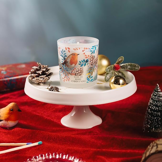 ROMIIE ZOI Christmas Scented Jar Candle - 6oz Soy Wax Candle - Berry Christmas Infused with Holiday Floral Aroma - with Beautiful Keepsake Box Special for Christmas/Holiday Gifts