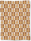 Christmas Gingerbread Blanket, Soft Lightweight Flannel Cute Gingerbread Men Throw Blanket for Couch, Bed, Travel & Holiday Decor Gifts, Cozy Warm Checkered Pattern Blankets for Women Kids 80×60 in