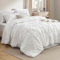 Bedsure Full Size Comforter Sets - Bedding Sets Full 7 Pieces, Bed in a Bag White Bed Sets with Comforter, Sheets, Pillowcases & Shams, Adult & Kids Bedding