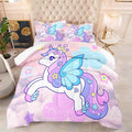 Tailor Shop Unicorn Girls Comforter Sets Full Size,Unicorn Purple Bedding Sets for Girls Kids Teens with 2 Pillowcase