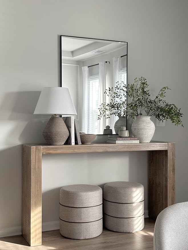 Frame My Mirror Black Metal Framed Mirror, 30" x 42" Mirror for Bathroom, Metal Frame, True Reflections Glass, Black Finish, Stanton Design, Hangs Horizontally or Vertically, Made in USA