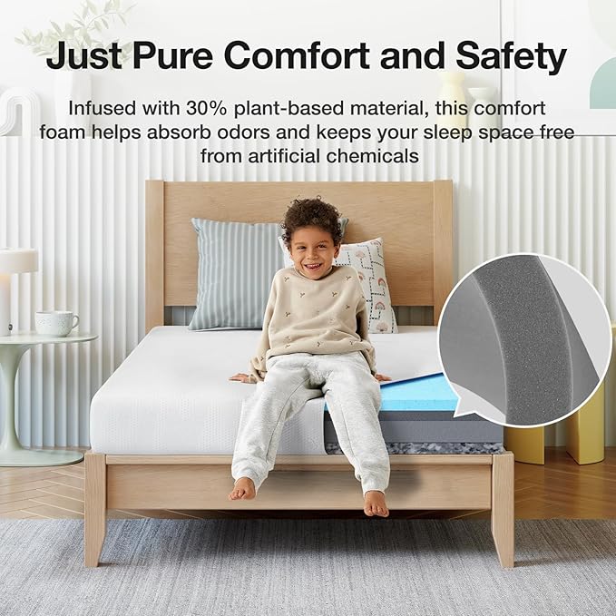 Novilla Twin Mattress for Kids, 5 Inch Twin Bed Mattresses in a Box, Gel Memory Foam Mattresses for Cooling Night Sleep, Pressure Relief, CertiPUR-US Certified