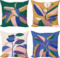 Ambesonne Floral Throw Pillow Cushion Case Pack of 4, Abstract Botanical Look Design of Modern Leafy Plant Ornament Print, Modern Accent Double-Sided Digital Printing, 20", Hunter Green Blush and Blue