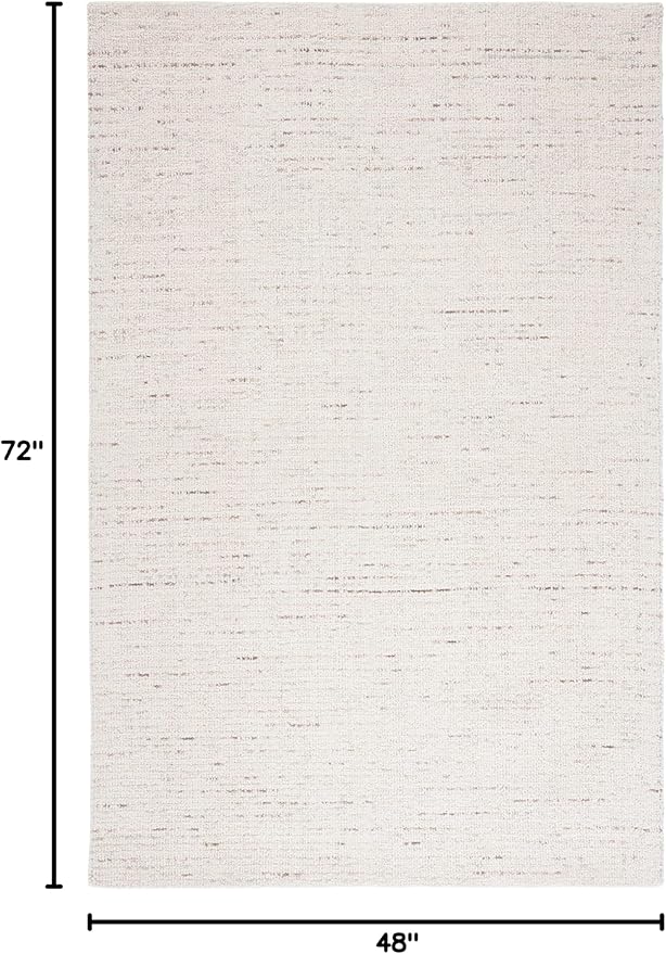 SAFAVIEH Abstract Collection Accent Rug - 4' x 6', Ivory & Brown, Handmade Wool, Ideal for High Traffic Areas in Entryway, Living Room, Bedroom (ABT468T)