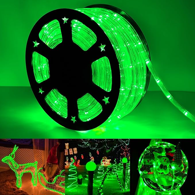 200ft LED Rope Lights Outdoor, 1440 LED Flexible Tube Lights with 8 Modes, Waterproof LED Rope Lighting for Outside, Garden, Patio, Bedroom, Party, Pool, Fences, Indoor Outdoor Decoration (Green)