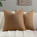 FUTEI Rust Chenille Throw Pillow Covers 22x22 Inch Set of 2,Soft Wide Chevron Textured Cushion Case,Farmhouse Home Decor for Couch Living Room