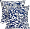 Decorative Throw Pillow Covers Set of 2 Blue Pillow Covers 16x16 inch Throw Pillow Cases Soft Short Plush Farmhouse Floral Outdoor Pillow Covers for Couch Sofa Bed Living Room Cushion Cover