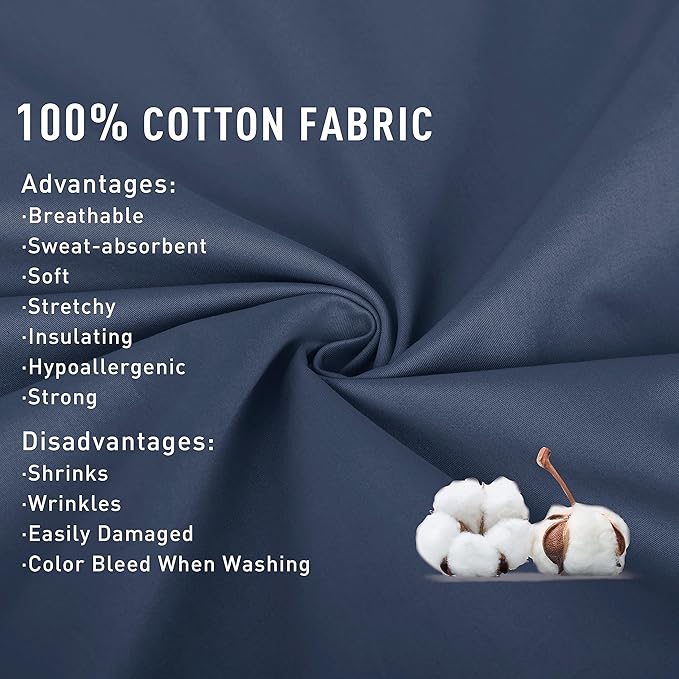 Sunflower Queen Fitted Sheet, 1-Piece Extra Deep Pocket Fitted Bottom Sheet 22", 100% Cotton Sateen Soft Breathable, Blue Indigo