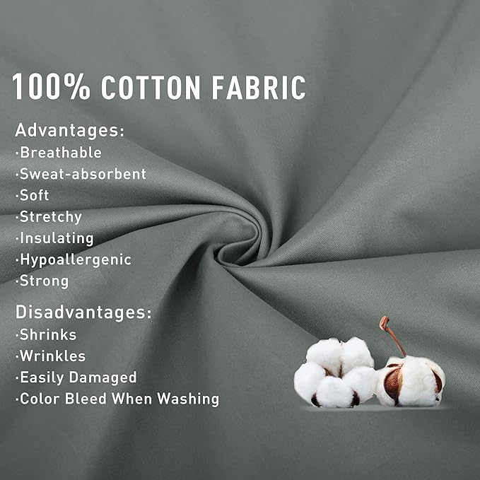 Sunflower King Fitted Sheet, 1-Piece Deep Pocket Fitted Bottom Sheet 16", 100% Cotton Sateen Soft Breathable, Ultimate Gray