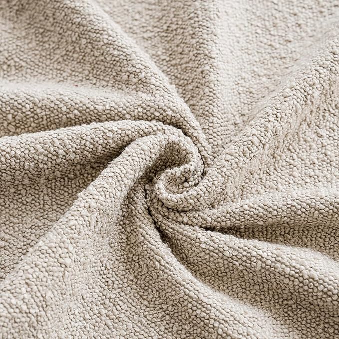 Foindtower Textured Boucle Throw Pillow Covers Accent Solid Pillow Cases Cozy Soft Decorative Couch Cushion Case for Chair Sofa Bedroom Living Room Home Decor, 18 x 18 Inch,Beige Oatmeal