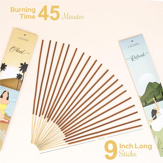 Carnatia Meditation Incense Sticks – Set of 6 Calming Scents for Mindfulness, Focus & Self-Care | Purifying Aromas for Spiritual Wellness, Inner Peace & Healing Rituals!