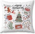 Cute Christmas Throw Pillow Covers 18x18, Retro Santa Milk Cookies Xmas Decor, Decorative Covers for Couch, Living Room Bedroom Home