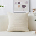 Home Brilliant Super Soft Plush Corduroy Textured Large Euro Pillow Sham Christmas Pillow Cover for Couch Floor Bedroom, Washable & Breathable, 26 x 26(66cm), Cream Cheese