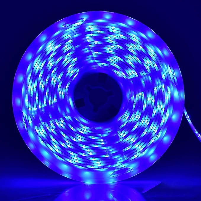 iNextStation 12V LED Light Strip IP65 Waterproof Blue LED Strip Lights 16.4ft/5m Cuttable 300 SMD 2835 LED Tape Flexible Led Lights for Bedroom Outdoor Indoor Decor (Power Adapter not Included)