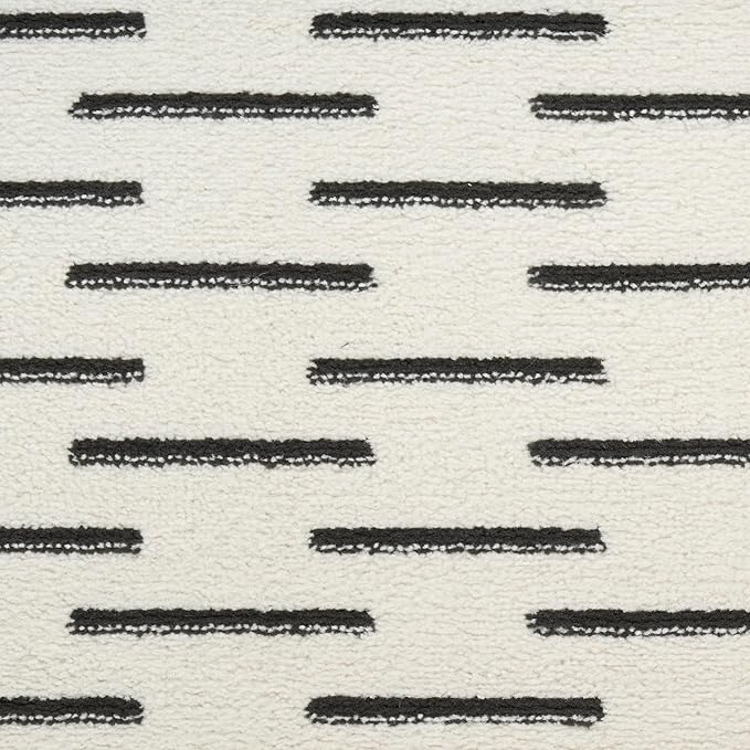 Nourison Home Nordic Ivory Black 5' x 7' Area Rug - Easy Clean, Non Shedding, Bed Room, Living Room, Dining Room, Kitchen (5' x 7')