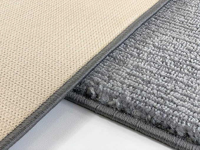 Custom Length Cut to Size Wide Width Carpet Runner Rug for Hallways, Skid Resistant Latex Rubber Backed, 31 inch Wide X Customized Length, Stripe Grey, 31 inch X 35 feet