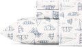 Nautica - Full Size Sheet Sets, Cotton Percale Bedding, Crisp & Cool, Coastal Home Decor (Whitewood Sail Blue, Full)