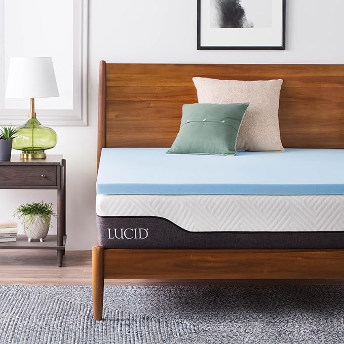 LUCID 2-Inch Ventilated Gel Infused Memory Foam Mattress Topper - Full